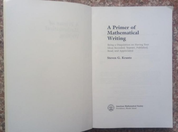 A Primer of Mathematical Writing